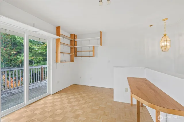 a view of a balcony with an outdoor space