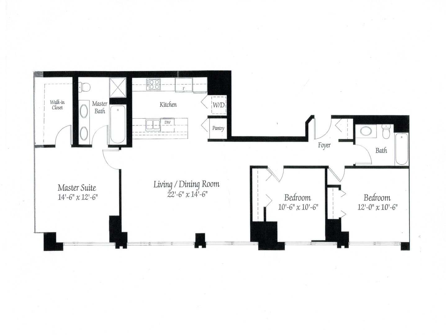 2 West Delaware Place, Unit 504 Chicago, IL 60610 - Photo 24 of 24 a picture of a floor plan