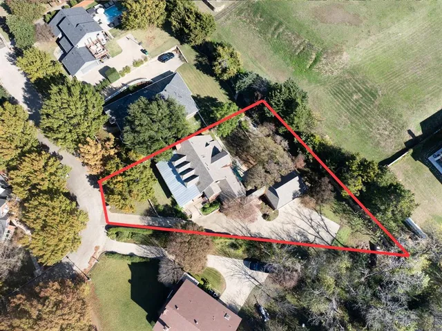 an aerial view of a house