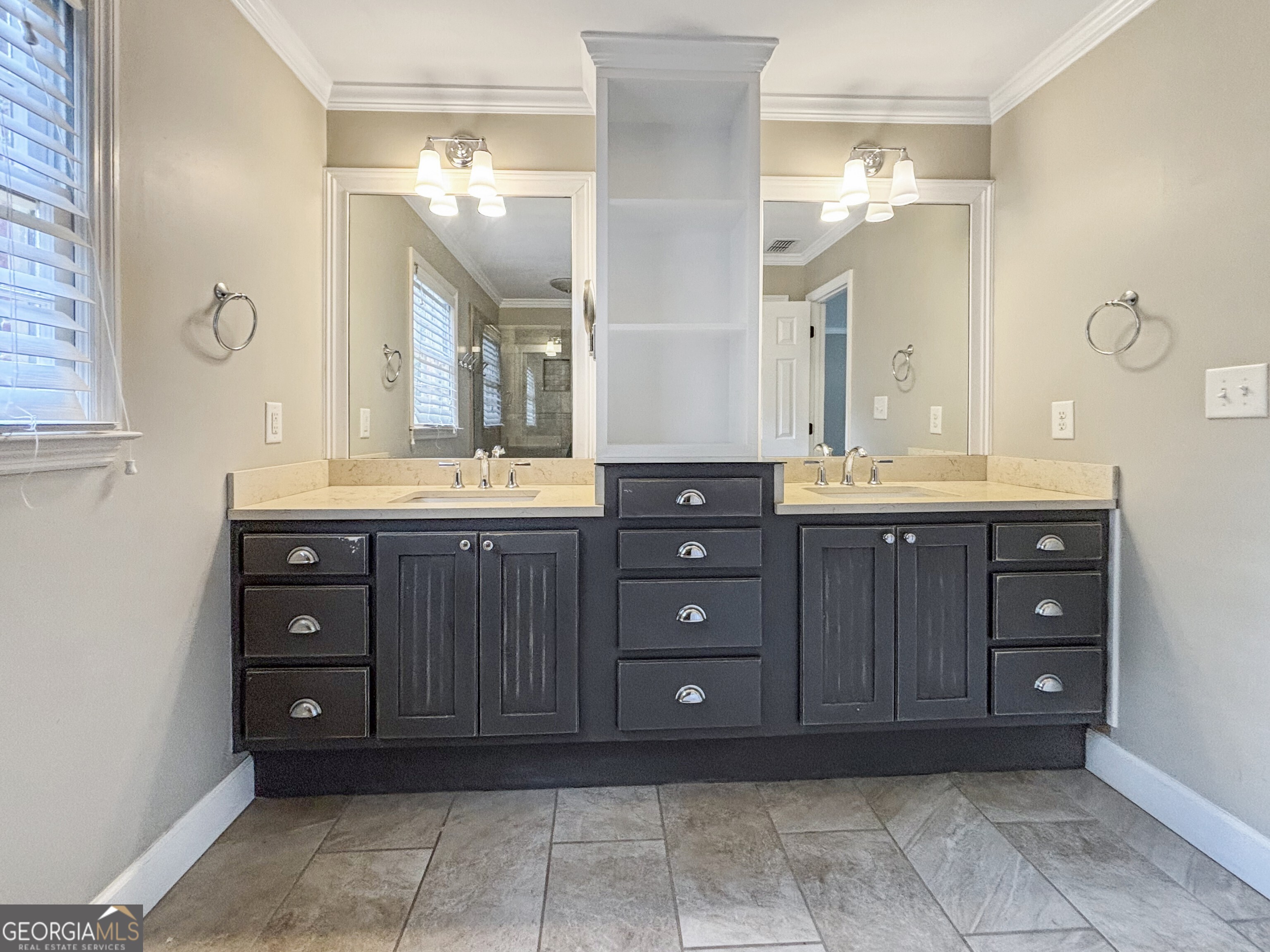 125 Mitchell Bluff Athens, GA 30606 - Photo 30 of 55 a bathroom with a granite countertop sink a mirror and a vanity
