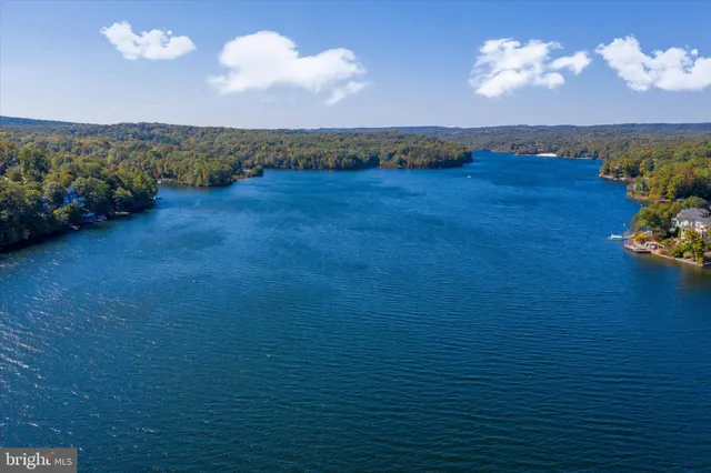 a view of lake with mountain