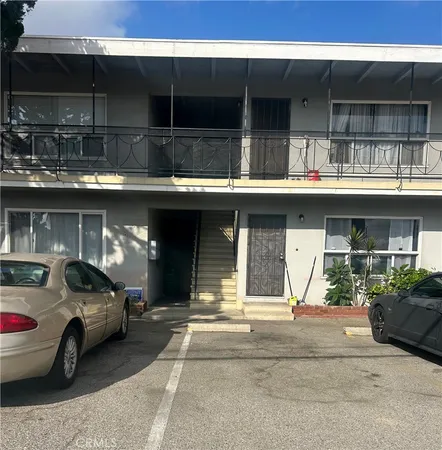 a car parked in front of a building