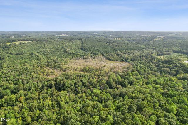 a view of a city with lush green forest