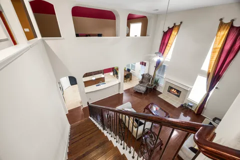 a view of living room with furniture and rug