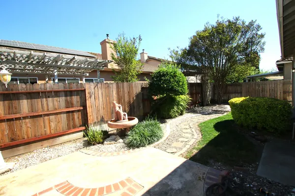 a view of a backyard with plants