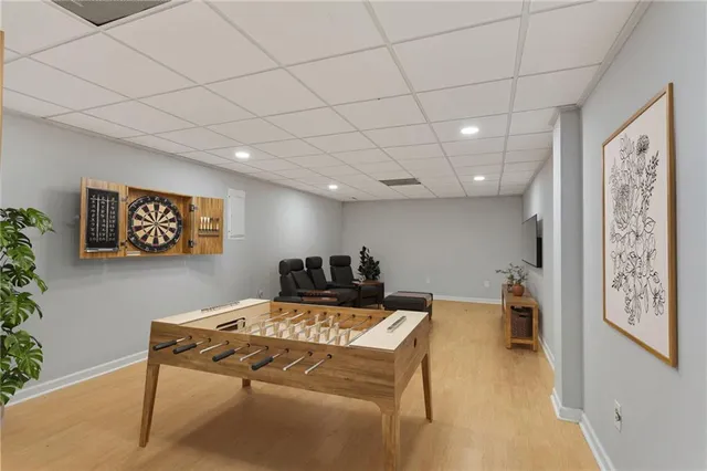 a living room with furniture