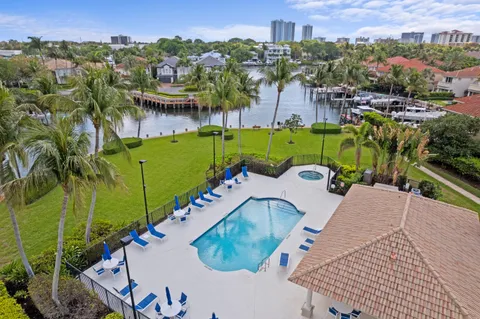 an aerial view of a house having outdoor space
