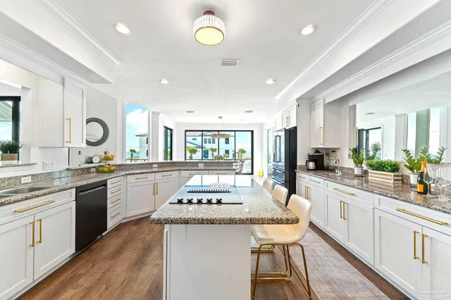 a kitchen with counter and sink