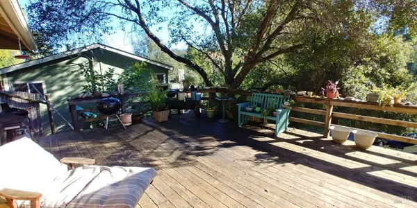 a view of a wooden floor and a outdoor space