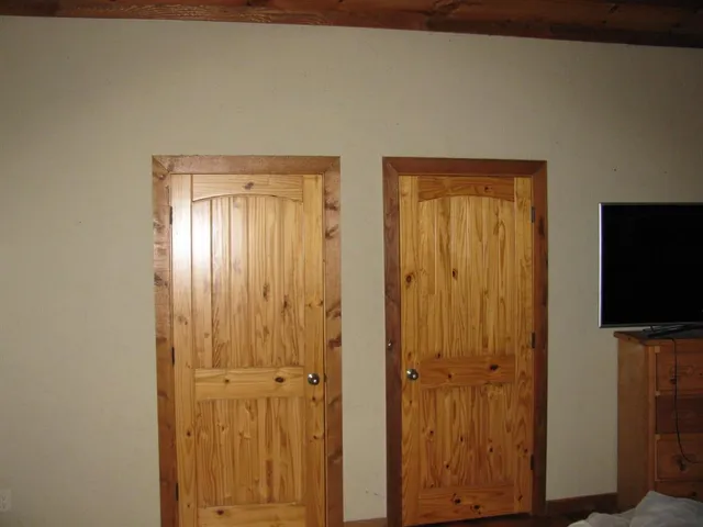 a view of a livingroom with a flat screen tv