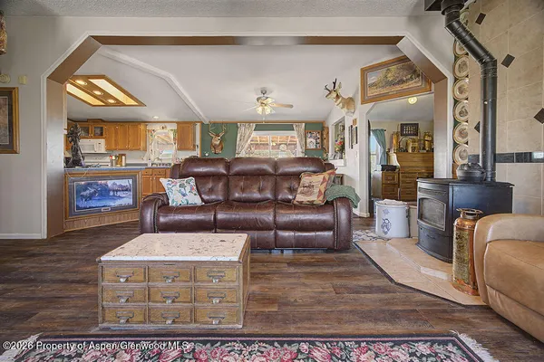 a living room with furniture