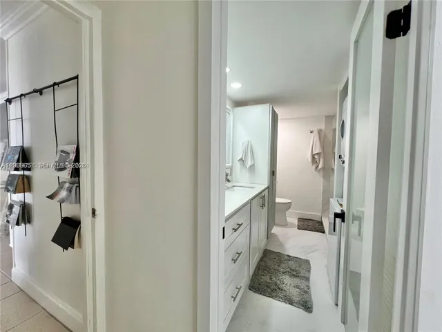 a bathroom with bathtub and shower