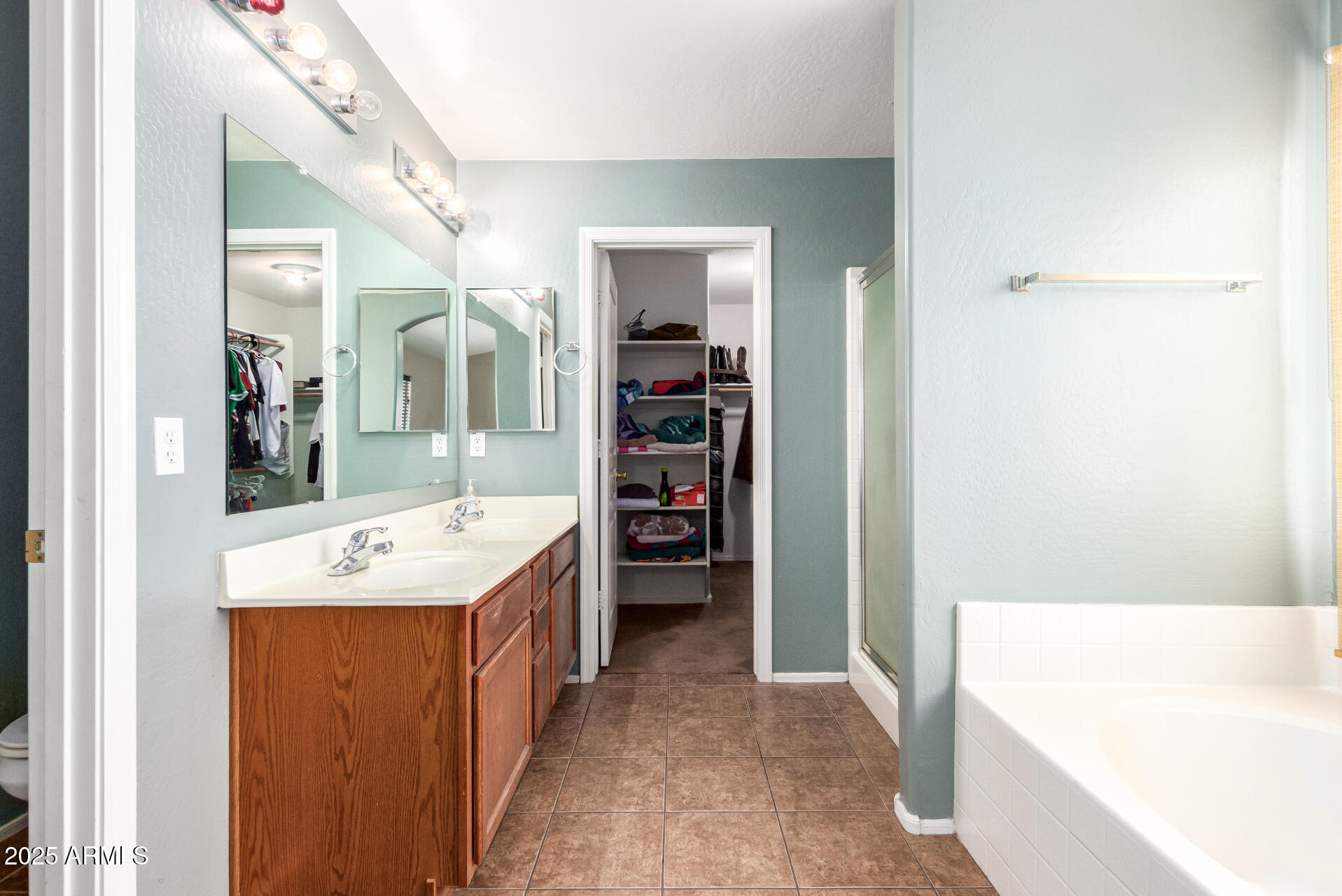 7229 West Crown King Road Phoenix, AZ 85043 - Photo 21 of 38 a bathroom with a bathtub a mirror and a sink