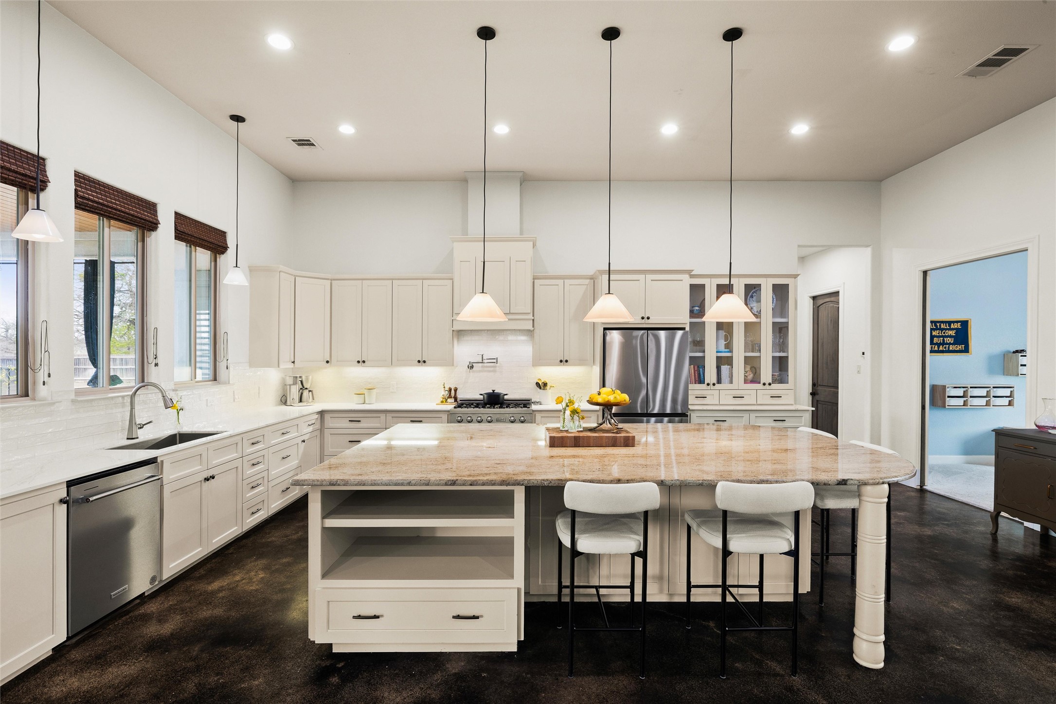 106 Fallow Way Bastrop, TX 78602 - Photo 14 of 40 Chef's kitchen with huge island - granite on the island in one single slab!