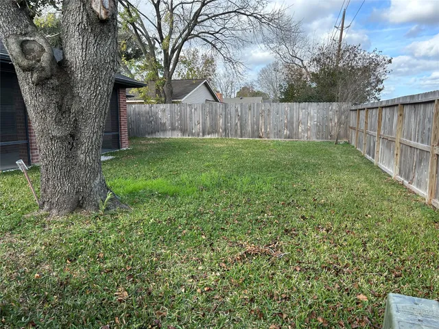 a view of backyard with tree