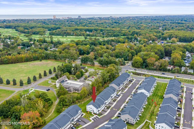 a view of a city with mountains in the background