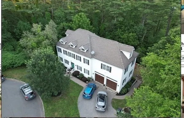 an aerial view of a house