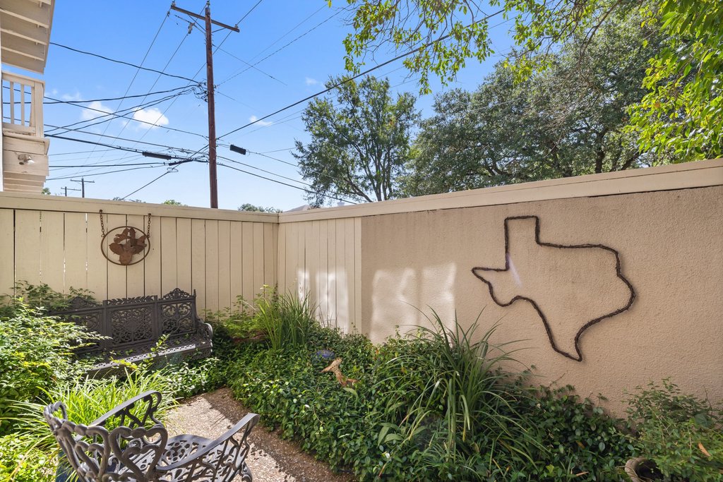 3500 Enfield Road, Unit E Austin, TX 78703 - Photo 39 of 40 From slow mornings with coffee to sunset toasts, this private patio is your quintessential Tarrytown retreat.
