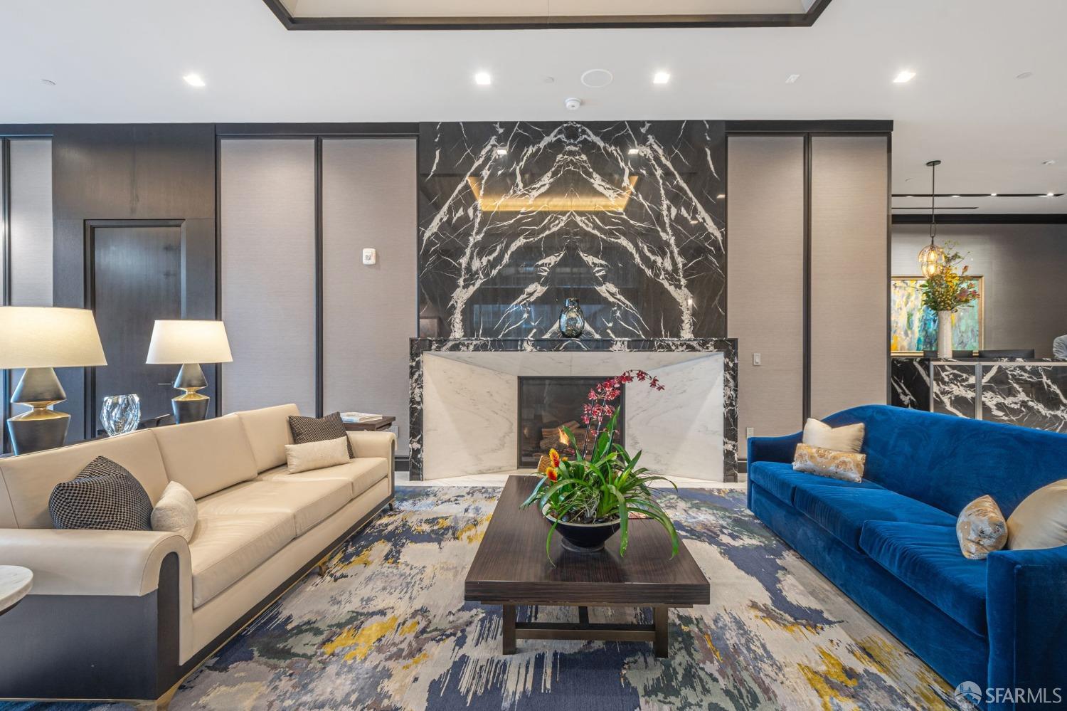 706 Mission Street, Unit 1001 San Francisco, CA 94103 - Photo 45 of 88 a living room with furniture and a potted plant