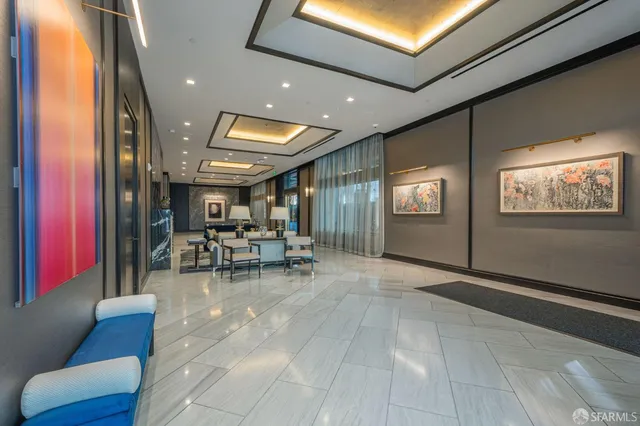 a view of building with an outdoor space and seating