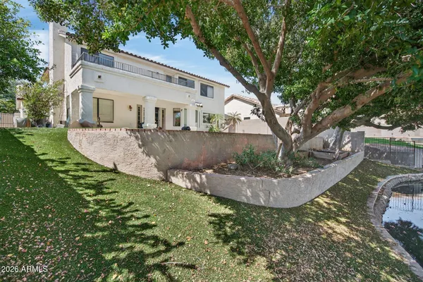 a view of a lake with outdoor space