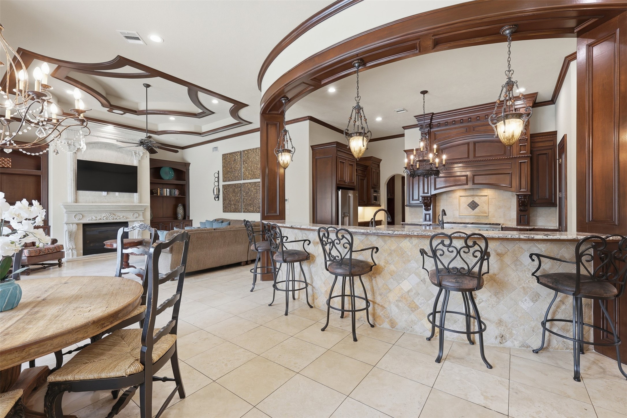14 Post Shadow Estate Drive Spring, TX 77389 - Photo 11 of 49 a view of a livingroom with furniture and a fireplace