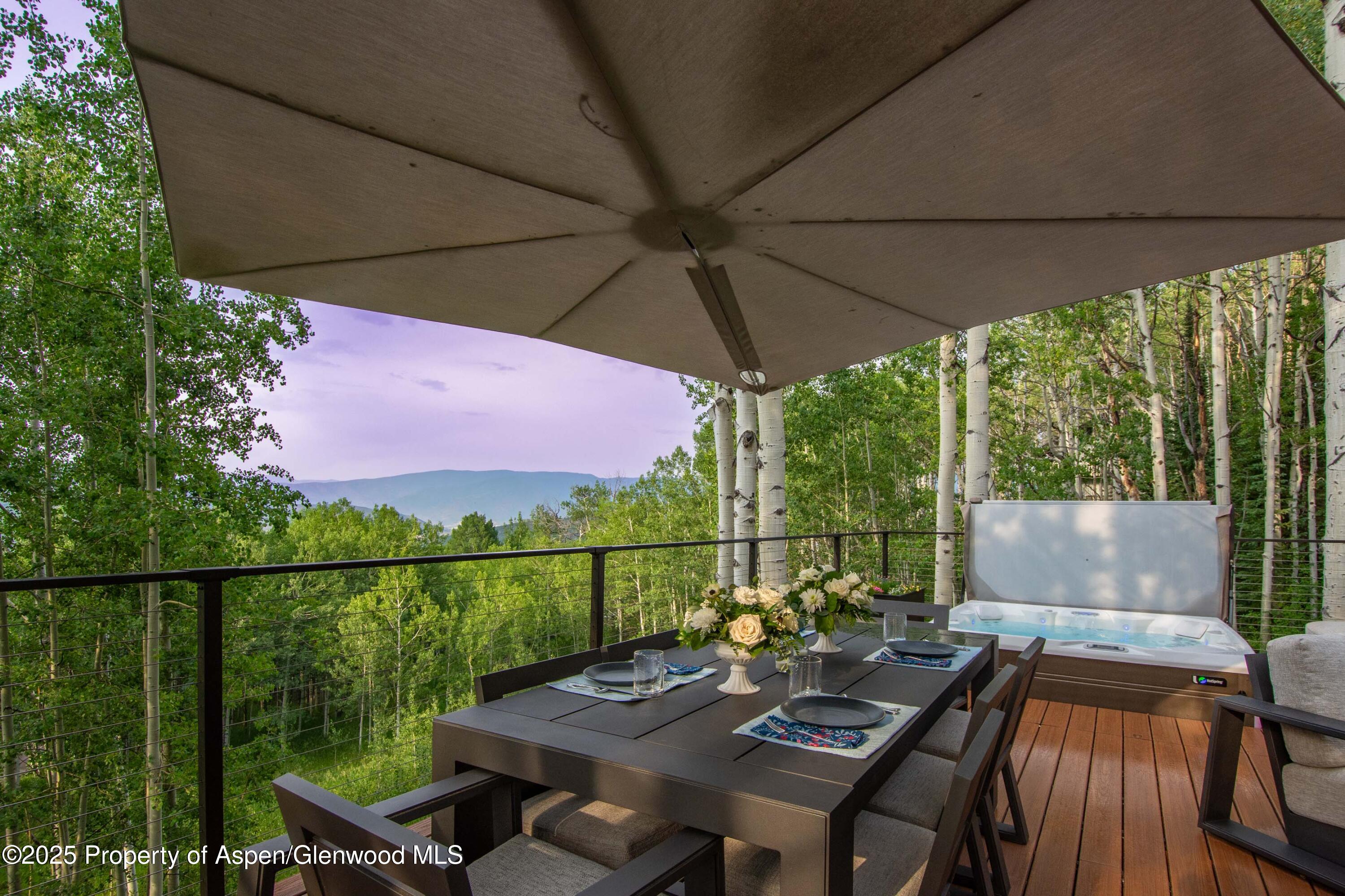 215 Maple Ridge Lane Snowmass Village, CO 81615 - Photo 15 of 30 a view of a balcony with furniture and wooden floor