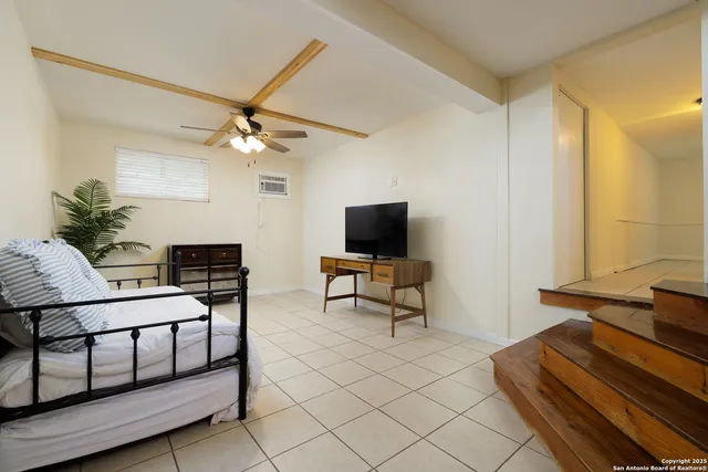 a living room with furniture