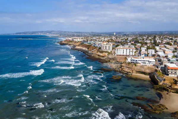 a view of an ocean and beach