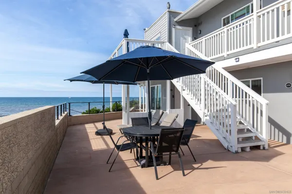 a view of ocean from a balcony