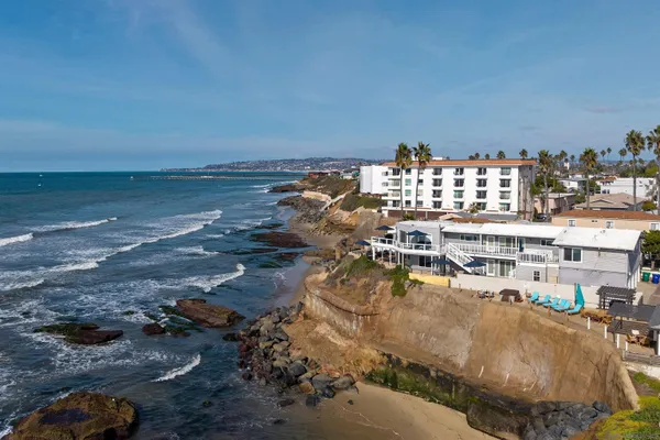 a view of an ocean and beach