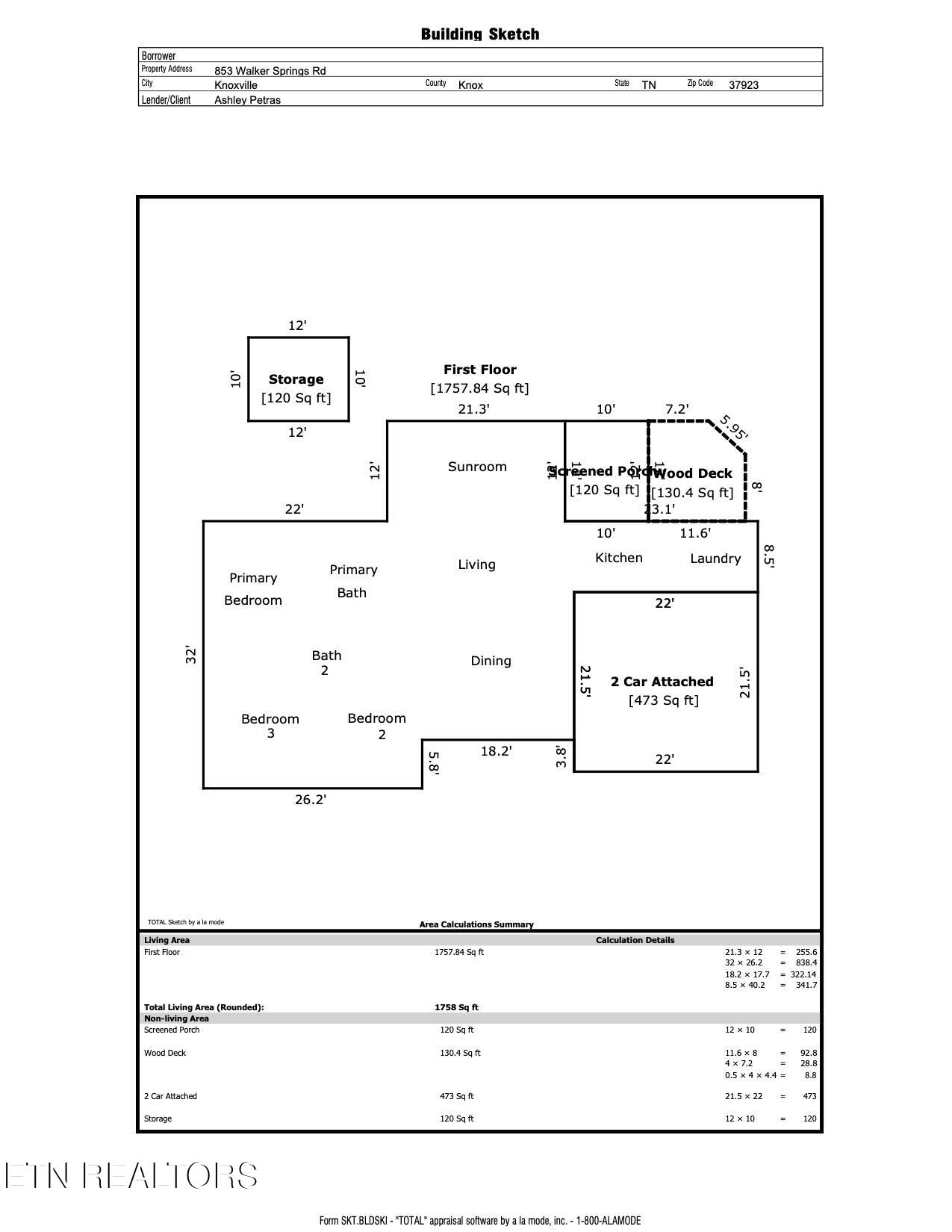 853 Walker Springs Road Knoxville, TN 37923 - Photo 46 of 47 Professional Measurements