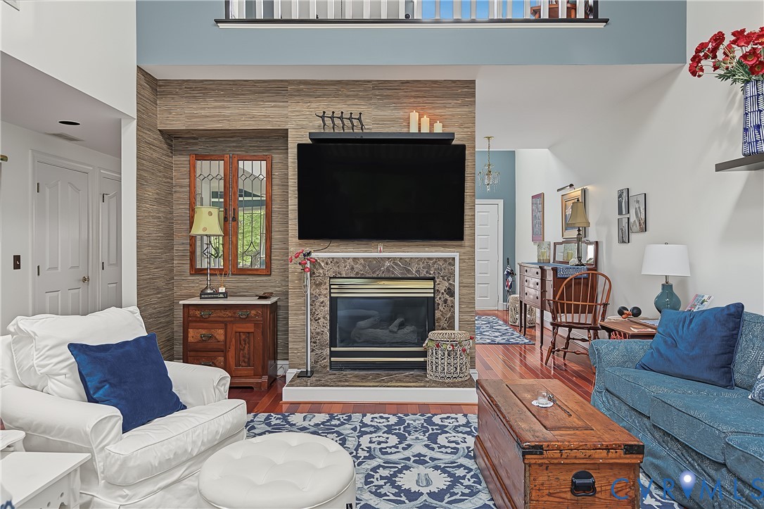3131 Stony Point Road, Unit B Richmond, VA 23235 - Photo 21 of 65 Hardwood flooring, fireplace with stone surround,
