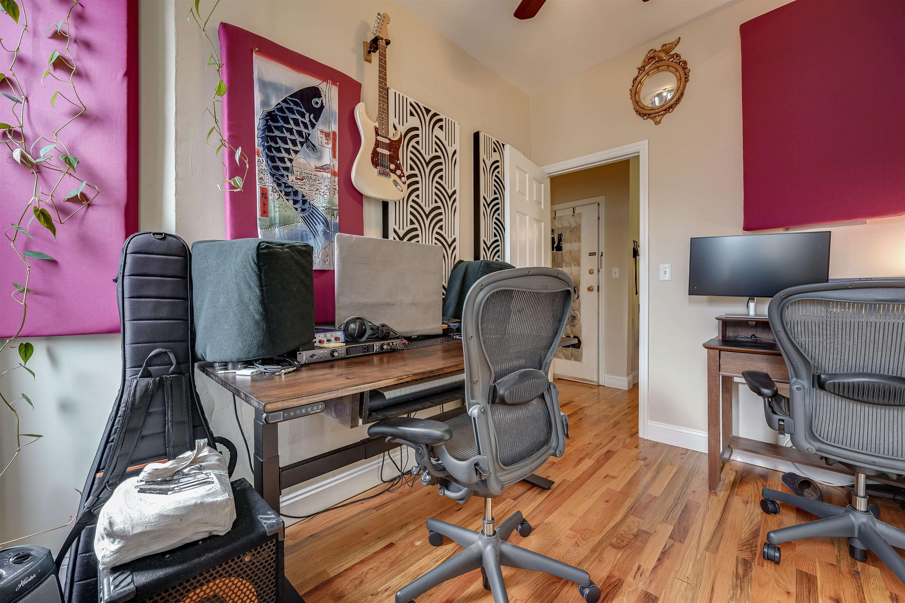 63 Madison Street, Unit 3 Hoboken, NJ 07030 - Photo 8 of 19 a view of a workspace with furniture and wooden floor