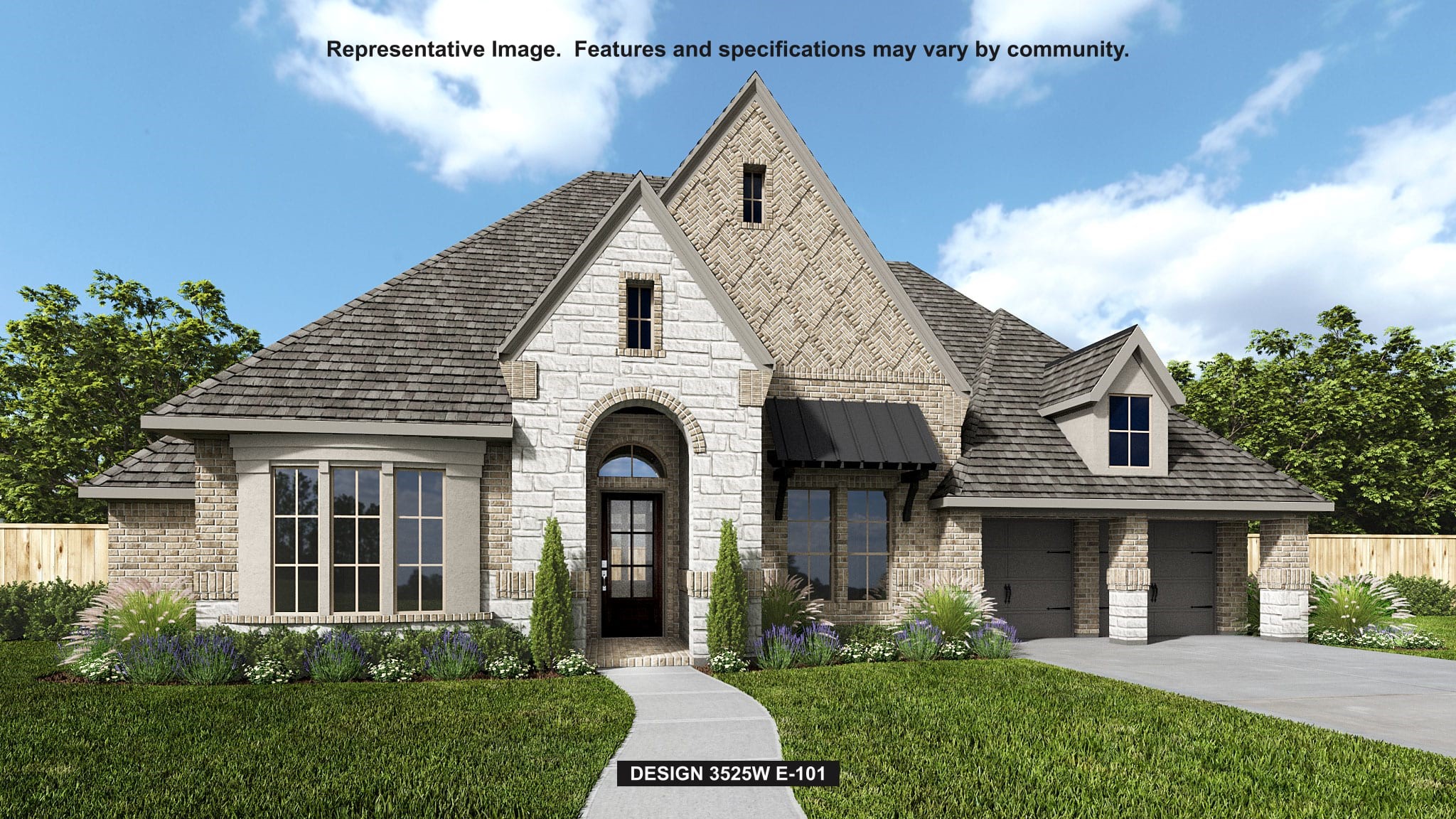 front view of a house with a yard