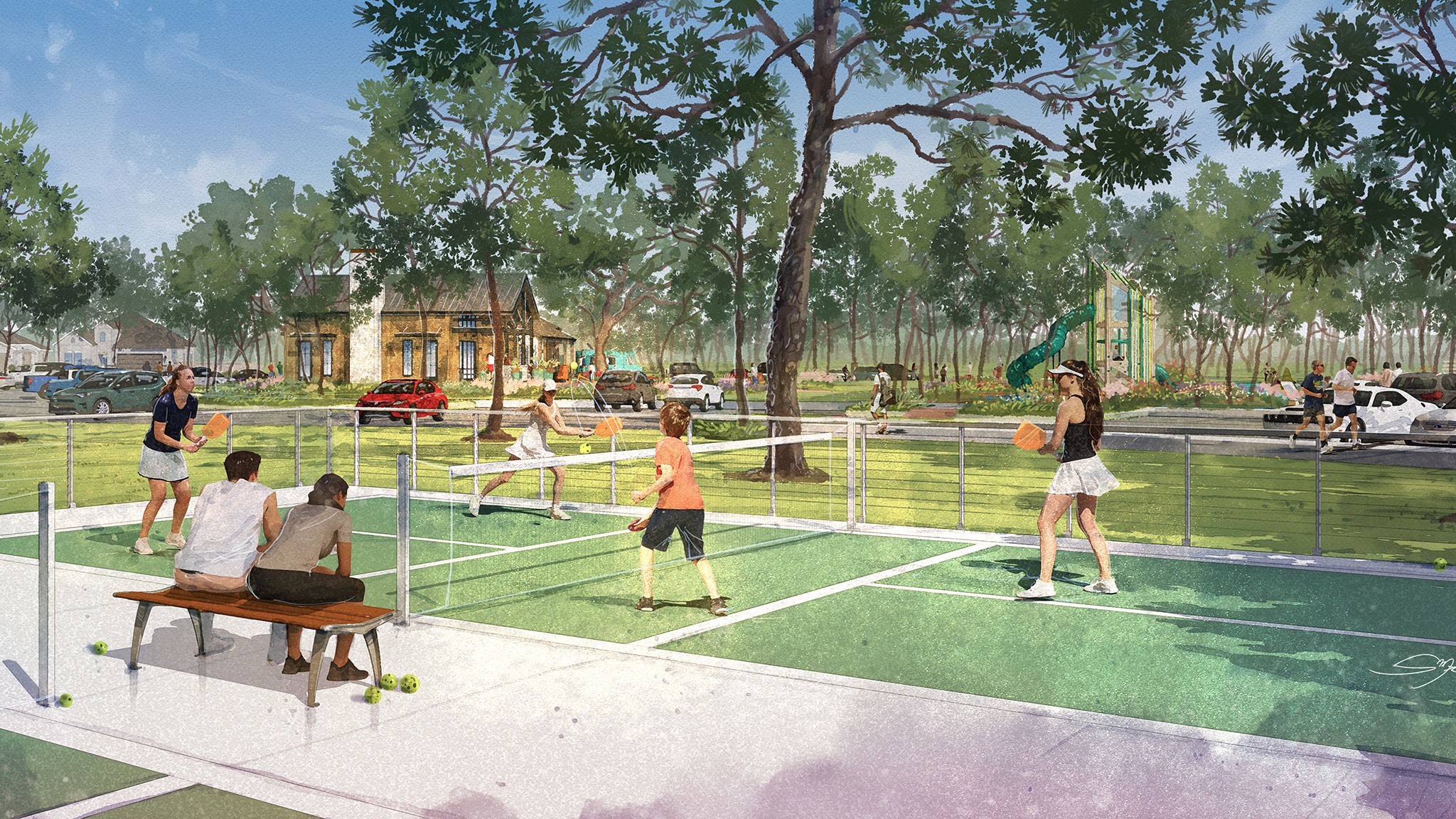 27051 West Ranch House Road Montgomery, TX 77316 - Photo 6 of 8 a park with lots of water slide and outdoor seating