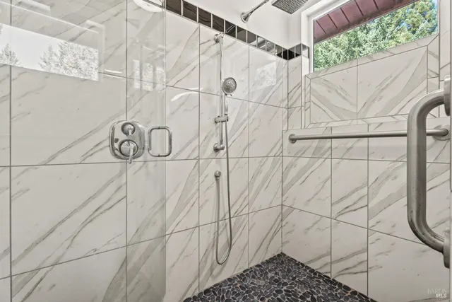 a bathroom with a shower