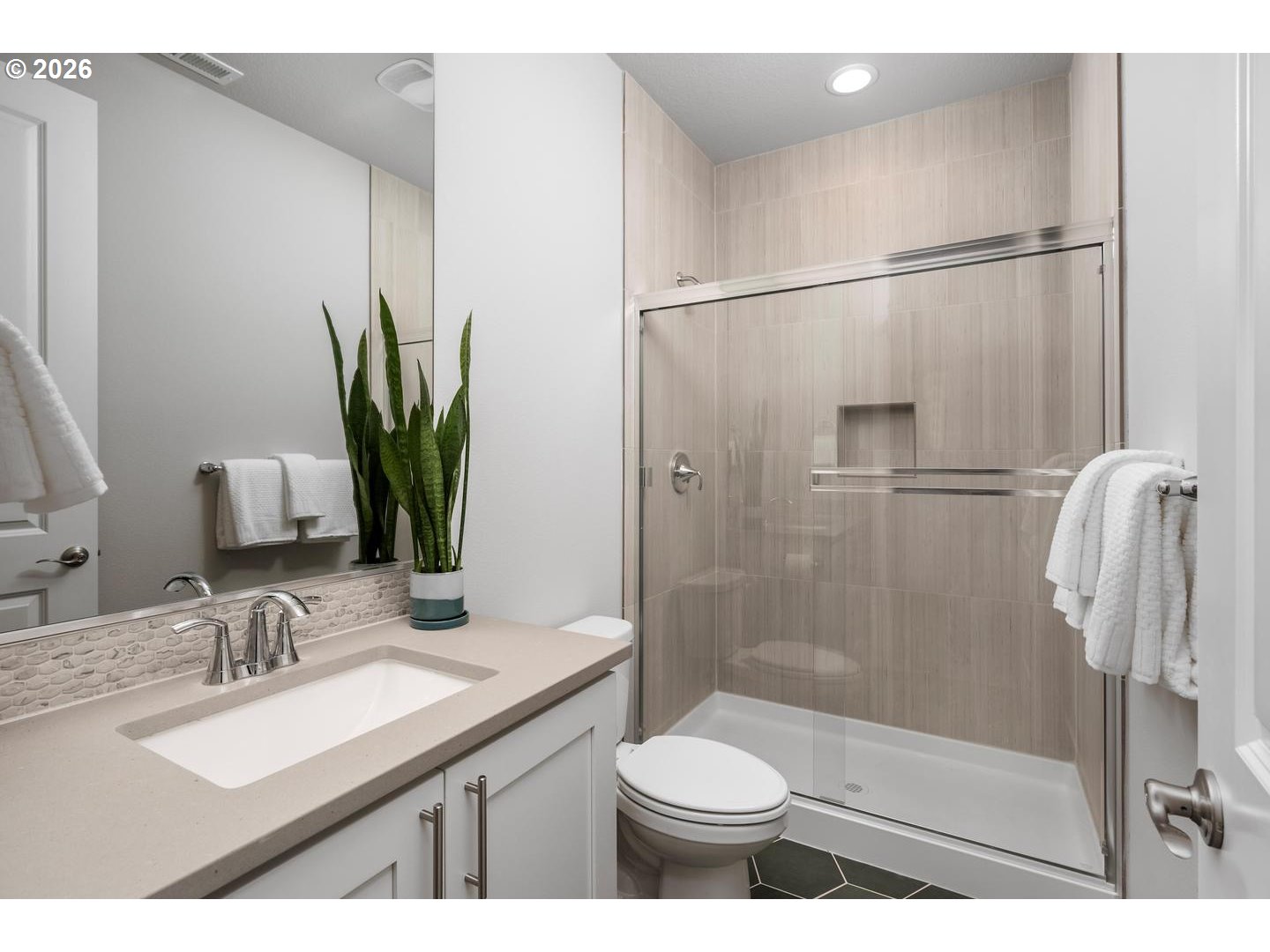 5489 North 91st Avenue Camas, WA 98607 - Photo 21 of 44 a bathroom with a sink toilet and shower