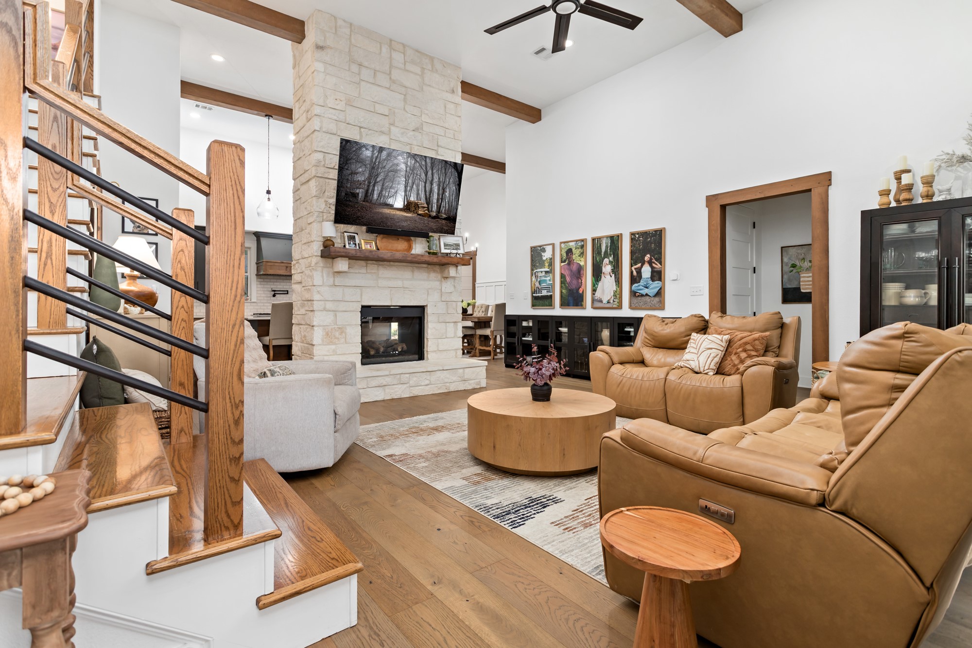 10573 Cooks Lake Road Lumberton, TX 77657 - Photo 6 of 47 a living room with furniture a fireplace and a flat screen tv