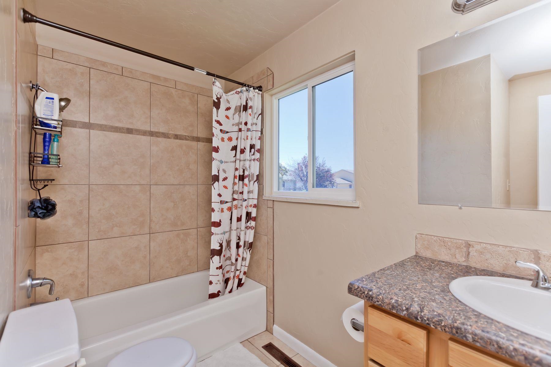 498 Sheldon Road Grand Junction, CO 81504 - Photo 24 of 42 a bathroom with a granite countertop sink a toilet and shower