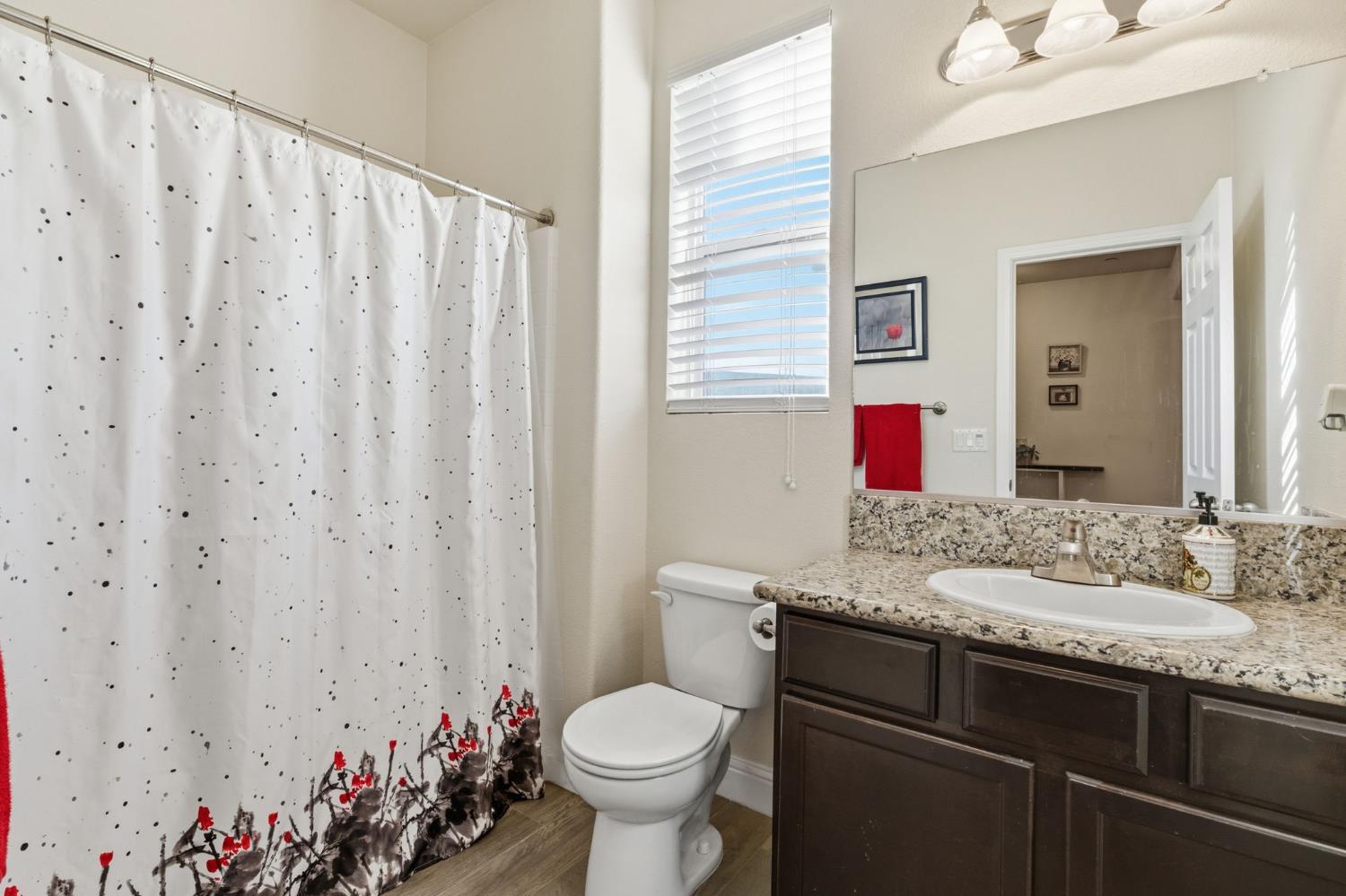15717 West Botelho Avenue Kerman, CA 93630 - Photo 6 of 43 a bathroom with a granite countertop sink and a mirror