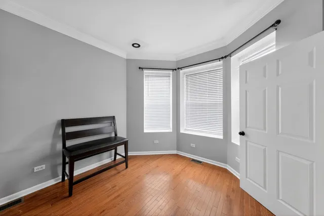 wooden floor and windows in a room