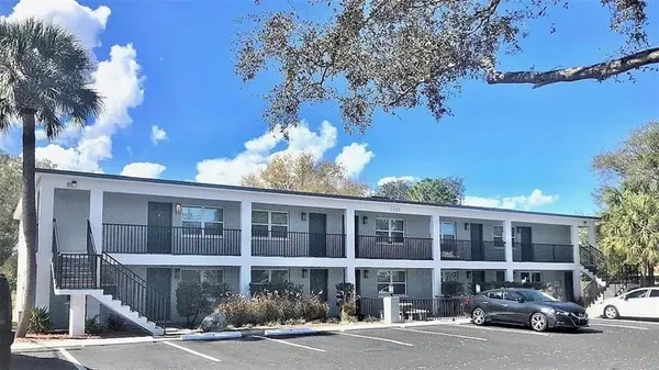 a front view of a building with street view