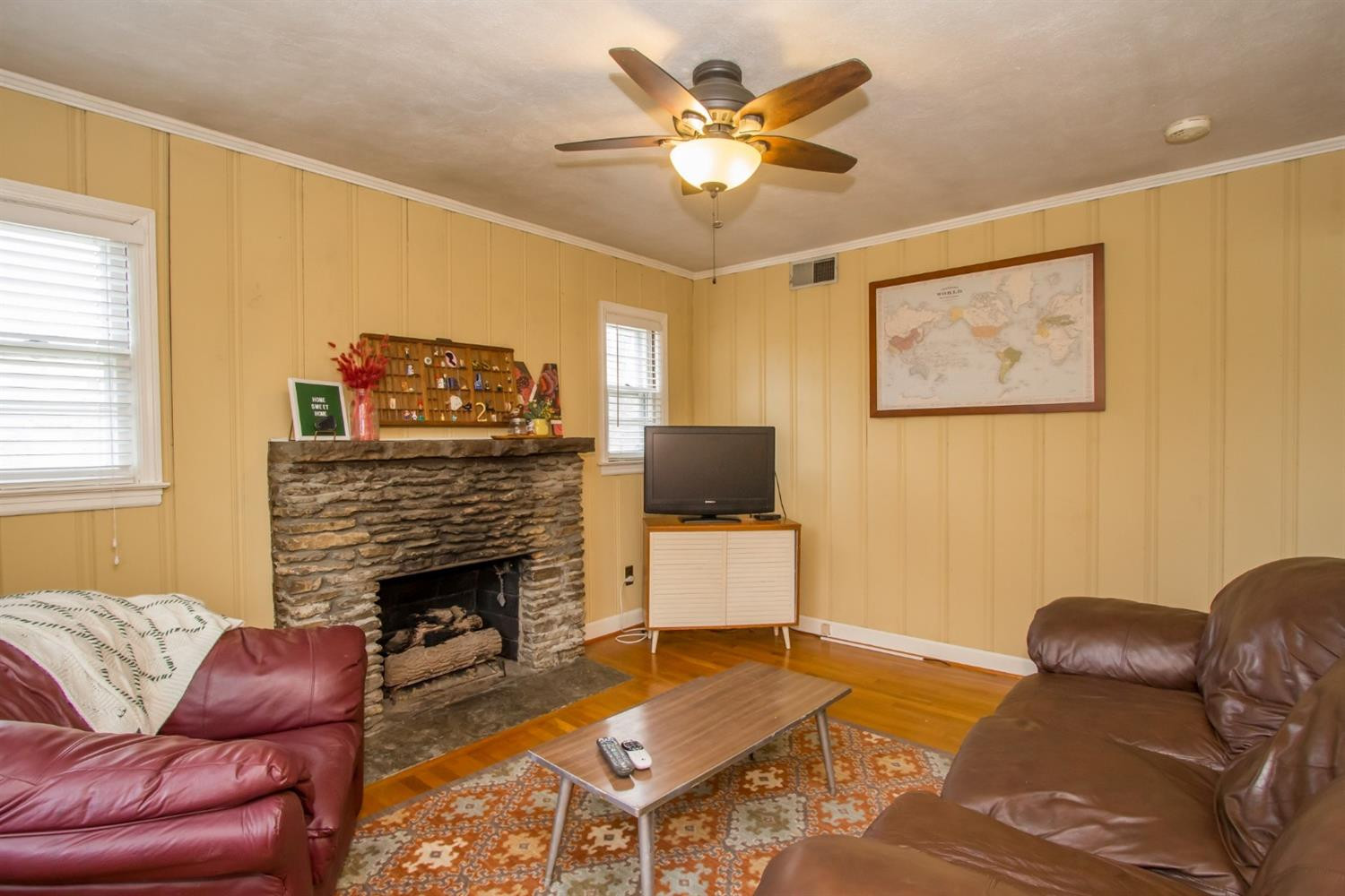 This masonary fireplace is definitely a