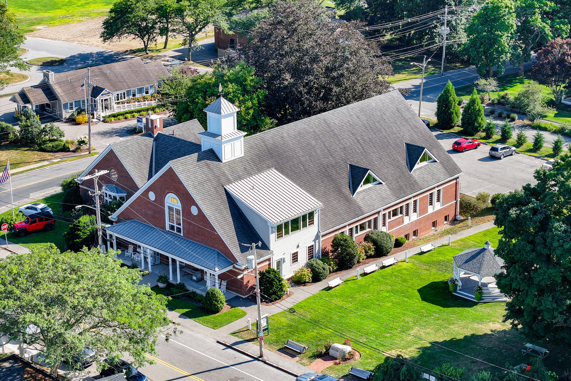 38 Sunset Lane Osterville, MA 02655 - Photo 36 of 39 a aerial view of a house with swimming pool and garden