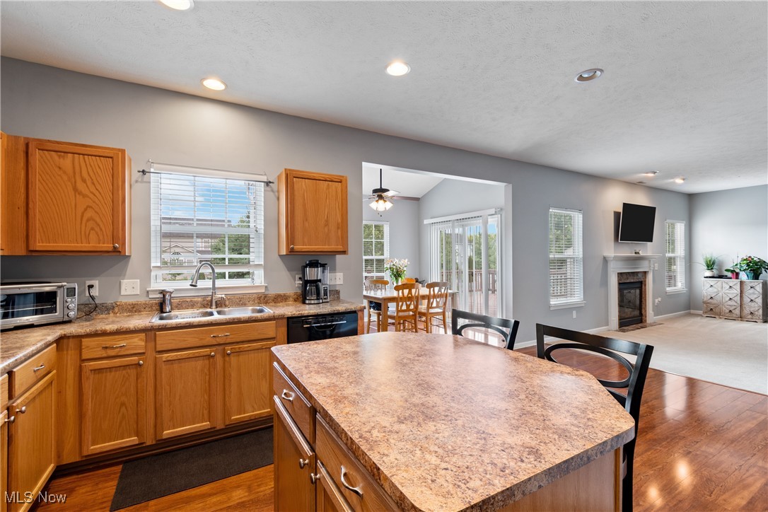 4467 Ridgestone Way Medina, OH 44256 - Photo 9 of 31 Kitchen with sink, a healthy amount of sunlight, and dark carpet