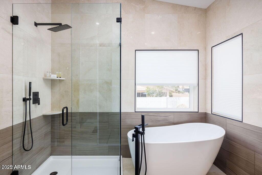 6174 East Janice Way Scottsdale, AZ 85254 - Photo 22 of 39 a bathroom with a granite countertop sink a toilet and shower