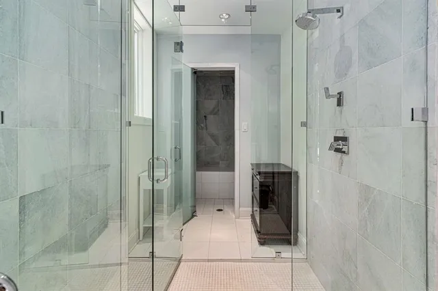 a bathroom with a shower