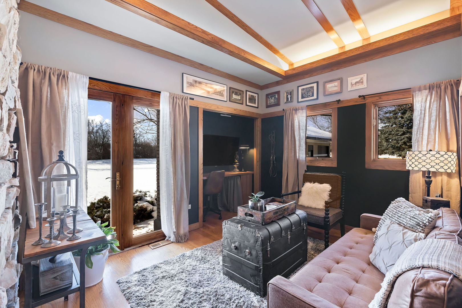 13540 McCarthy Road Lemont, IL 60439 - Photo 19 of 71 a living room with furniture and floor to ceiling windows