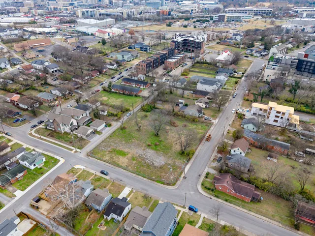 an aerial view of a city